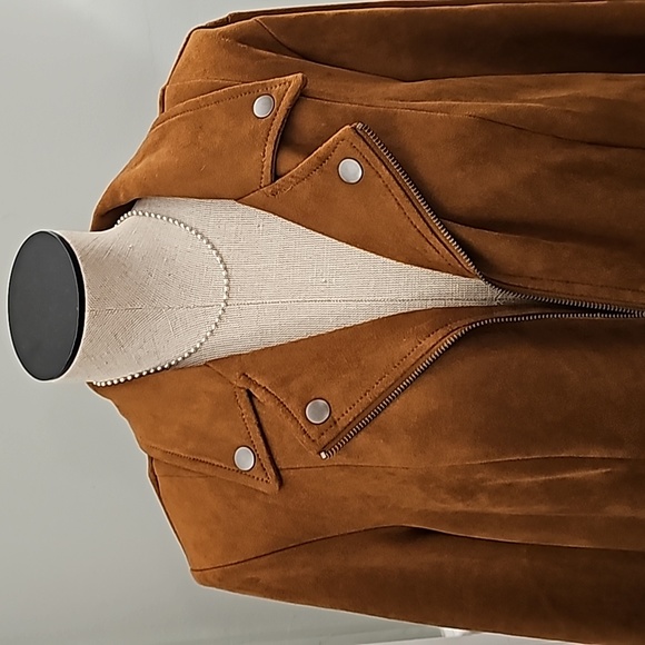 Style & Co Faux Suede Leather Moto Jacket - Picture 2 of 5